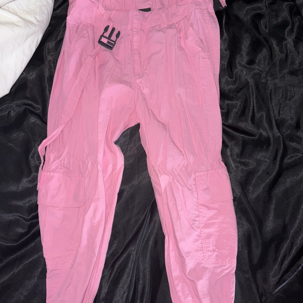 Ninth Hall/ Zumiez Raines Pink Cargo Buckle Belt Pants